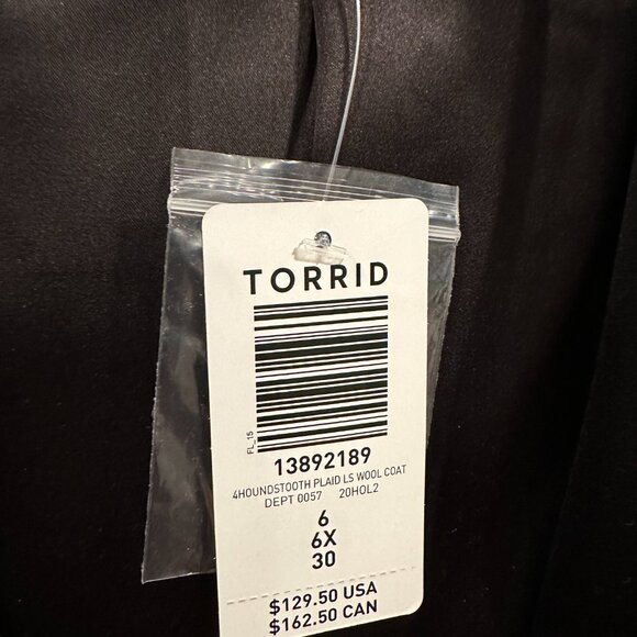 Plus Size Torrid Houndstooth Wool Jacket Size 6 (30) - Picture 9 of 9